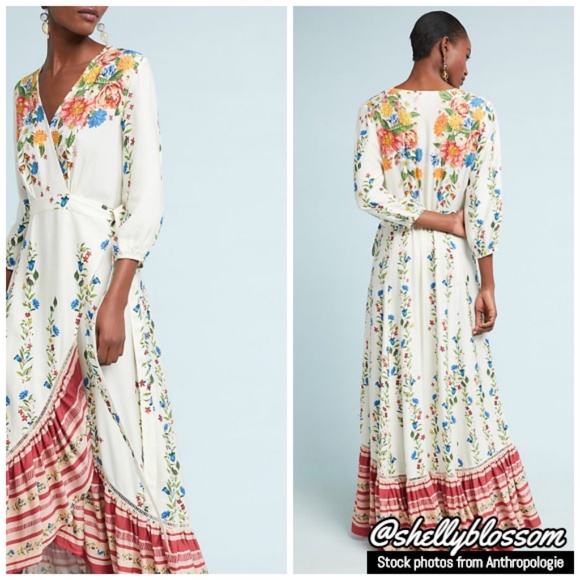 NWT Anthropologie Farm Rio Springtime Wrap Dress - Picture 3 of 4